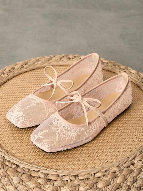 Aurelia Lace Mary Jane Flats
