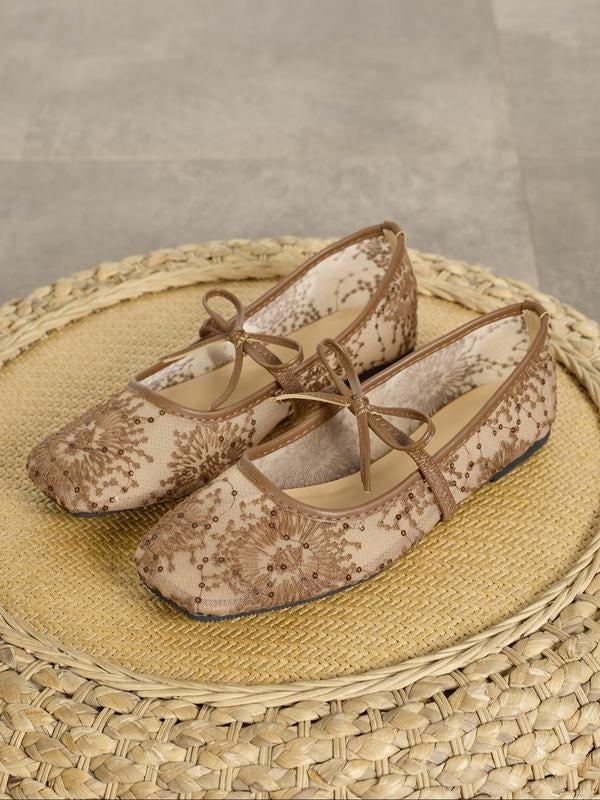 Aurelia Lace Mary Jane Flats