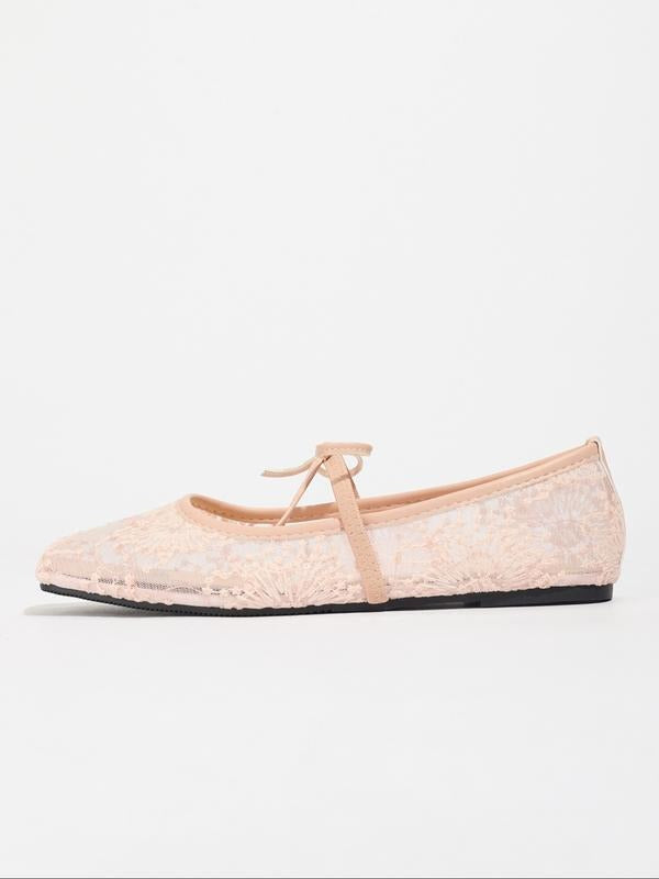 Aurelia Lace Mary Jane Flats
