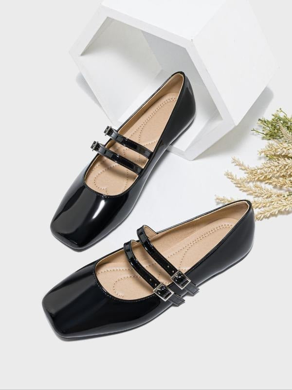 Valeria Patent Mary Jane Flats