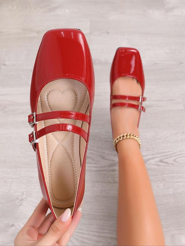Valeria Patent Mary Jane Flats