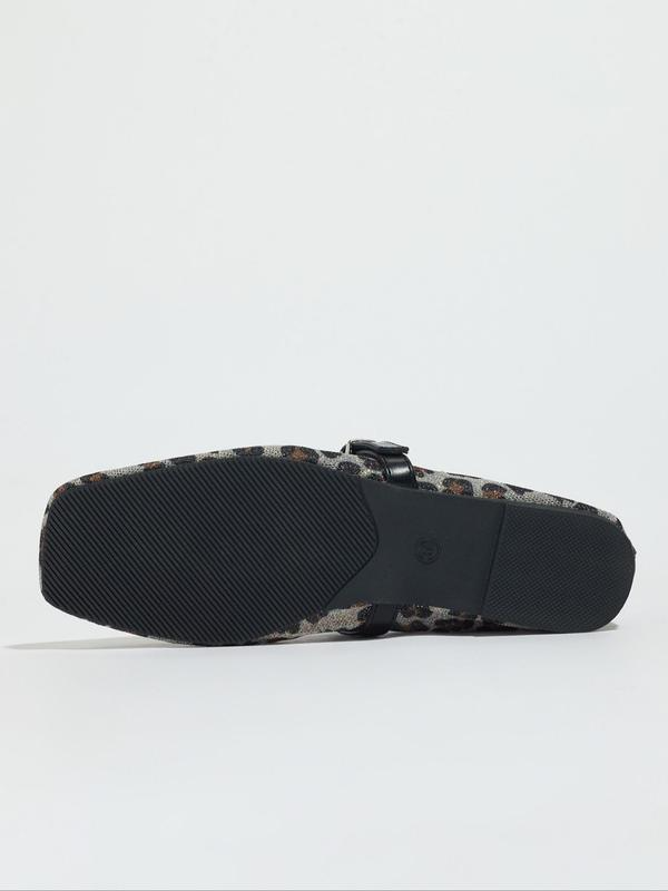 Leopard Mary Jane Flats