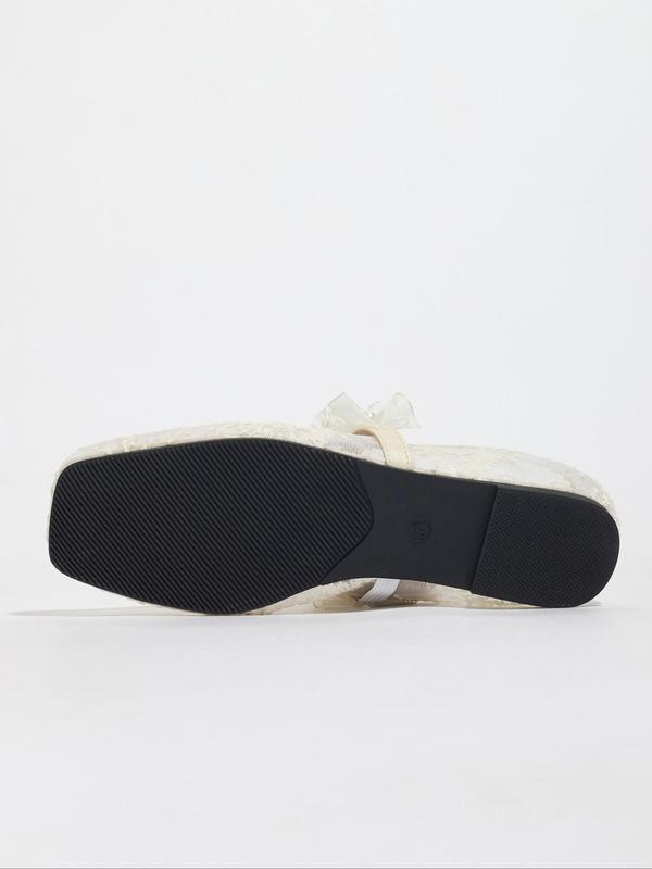 Lace Pearl Mary Jane Flats